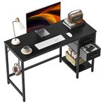 Cubiker Home Office Computer Desk with Drawers, 40 Inch Study Writing Table, Modern Simple Style PC Desk, Black