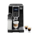 DeLonghi Dinamica ECAM350.55B super-automatic espresso coffee machine with an adjustable grinder, double boiler, milk frother maker for brewing espresso, cappuccino, latte, macchiato.