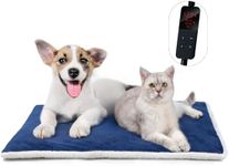 Rest-Eazzzy Cat Heating Pad, Cat Bed with Removable Cover Heated Cat Bed 5 Level Timer and 5 Level Temperature, Cat Beds for Indoor Warming Mat for Cat Dog (Heat pad, Pure-Blue,L)