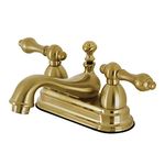 Kingston Brass KS3607AL Restoration 4-Inch Centerset Bathroom Faucet, Brushed Brass