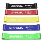 GRIFEMA GA5001 Resistance Bands [Set of 5], Exercise Resistance Bands Set Women and Men, 5 Different Levels Stretch Bands for Exercise - for Home, Gym, Yoga, Training