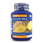 Bromelain 400mg, 90 Vegan Capsules. 6 Weeks Supply. 480 GDU Enzymes. Natural Pineapple Enzyme.