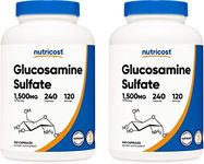 Nutricost Glucosamine Sulfate 750mg, 240 Capsules (2 Bottles) (1500mg Per Serving)