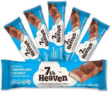 7th Heaven, Vegan Oat Milk Chocolate Snack Bars: Caramelized Coconut - (1.6 oz - 6 Pack), Healthy Chocolate, Perfect Valentines Gift For Your Loved Ones, 100% Dairy Free, Non GMO, Kosher Parve, Cruelty Free, Fair Trade Cocoa