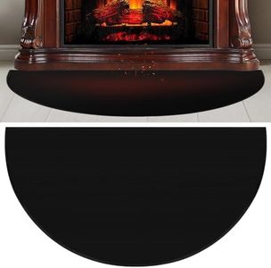 32'' x 60'' Upgraded Thickened Fireplace Mat, Half Round Fire Resistant Mat, Fireproof Rug Retardant Hearth Pad for Fireplace Wood Stove, Protect Floor from Sparks Embers Indoor Outdoor