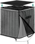 Air Conditioner Cover, 28" x 28" x 32" Mesh Breathable AC Unit Cover with Detachable Waterproof Top, All Season Protection, Air Conditioner Defender Cover for Outside Cottonwood, Leaves