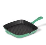 Cuisinart 9.25" Cast Iron Square Grill Pan, Non-Stick, Sea Green (CI30-23HSGNC)