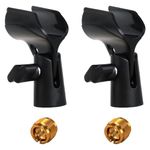 2Pcs Adjustable Microphone Clip Mic Clip Holder Universal Microphone Clips Mic Holder Anti Slip Microphone Holder with Mic Screw Adapter for Home Concert Party Performance