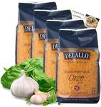 DeLallo - Gluten-Free Italian Orzo, 12 oz. (Pack of 4) | Gluten Free Orzo Pasta | Gluten Free Soup and Cooking | Made in Italy | Bundle with One (1) Authentic Delicious Concetta's Cucina Authentic Italian Recipe Card by Purchase Positivity