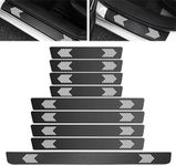 9 PCS Car Door Protector, Door Sill Protector for Most Car Models, Anti-Scratch Anti-Collision, Carbon Fiber Leather Front/Rear Decorative