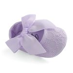 LACOFIA Baby Girls Shoes Princess Bowknot Infant Crib Shoes with Anti-Slip Soft Sole Purple 6-12 Months