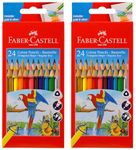 Faber-Castell Triangular Colour Pencils - Pack of 48 (Assorted)