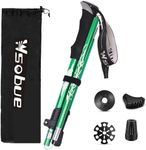 Trekking Pole, Collapsible Walking Hiking Stick for Men Women, Ultralight Aluminum Ski Pole with EVA Grip (Green 1 Pack)