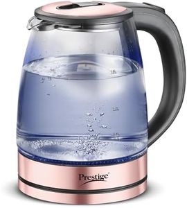 Prestige PKGB 1.8 Litre Electric Glass Kettle| LED Power Indicator| Borosilicate Glass| Automatic Power Cut-Off| Concealed Element| 360 Degree Swivel| Cool Touch Handle