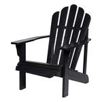 Shine Company 4621BK Westport Wood Adirondack Chair | Outdoor Patio Chairs | Back & Seat Pre-Assembled – Black