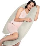 MY ARMOR Full Body G Shape Pregnancy Pillow for Pregnant Women, Maternity Pillow Gift for Pregnancy Sleeping, 3 Months Warranty, Premium Velvet Cover with Zip, Cream