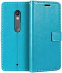 Motorola Moto X Play Wallet Case, Premium PU Leather Magnetic Flip Case Cover with Card Holder and Kickstand for Motorola Moto X Play