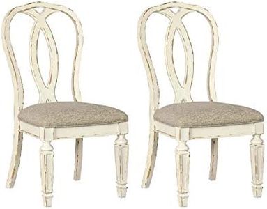 Signature Design by Ashley Realyn Dining Room Chair Set of 2, Chipped White