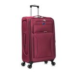 Aerostar Large 29” Lightweight Softshell Expandable Suitcase, Integrated Combination Lock, 4 Wheels Check in Luggage for 23kg (Red, 111 litres)