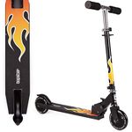 bopster Foldable Scooter for Kids Ages 4+ | Adjustable Height | Lightweight Folding Kids Scooter with Soft Handlebar Grips | 4 Colour Options for Boys Scooter and Girls Scooter - Flame