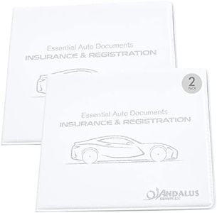 Andalus Auto Registration & Insurance Card Holder Pack of 2, Waterproof Essential Car Registration Holder with Hook & Velcro Closure, Perfect for Every Vehicles Glove Boxes (White - 5 1/8" x 4 5/8")