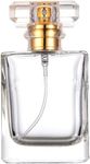 50ml Empty Glass Perfume Spray Bottle - Atomiser Rectangular (Gold)