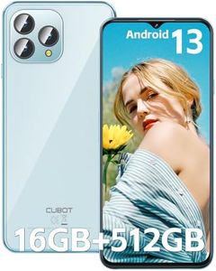 CUBOT P80 Smartphone Unlocked - 16GB RAM+512GB ROM Android 13 Cell Phone,6.58" FHD+ Display,5200mAh Battery, 48MP+24MP Camera,4G Dual SIM Phone with Headphone/Fingerprint Unlock/GPS(Light Blue)