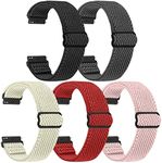 VNDAPT Elastic Watch Bands 16mm 18mm Quick Release Replacement Wristband, Adjustable Stretchy Nylon Watch Strap Sports Band for Men Women, (18mm, Black+Grey+Beige+Red+Pink Sand)