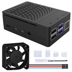 GeeekPi ABS Case for Raspberry Pi 4 Model B, Pi 4 Case with PWM Fan 40X40X10mm and 4pcs Heatsinks for Raspberry Pi 4 Model B (Black)