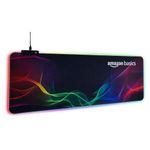 amazon basics RGB Mousepad Anime | Durable Design | Wrist Support for Ergonomic Comfort | Customizable RGB Lighting with Multiple Modes | Easy Installation with USB-A Plug-and-Play Setup