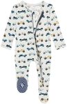 Posh Peanut Baby Rompers Pajamas - Newborn Sleepers Boy Clothes - Kids One Piece PJ - Soft Viscose from Bamboo (Enzo, 0-3 Months)