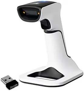 ScanAvenger Wireless Portable 1D&2D with Stand Bluetooth Barcode Scanner: 3-in-1, Vibration, Cordless, Rechargeable Scan Gun for Inventory Management, Handheld, USB Bar Code/QR Reader, Hand Scanner