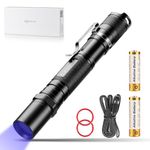 LIGHTFE Blacklight 395nm UV Flashlight UV301A-Plus with SSC UV LED, Pure Beam for UV Glue Curing Light, Rock and Mineral Fluorescent Glowing, Pet Urine Detector Light, AC Leak Detector … (UV301Plus)