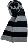 RZM YLY Classic Knit Scarf, Gray and Black Stripe Feel Knit Scarf, Soft Shawl Wrap for Mens Womens