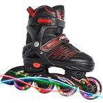 ITurnGlow Inline Skates for Girls Boys Kids, Adjustable Skates for Teens Women with Illuminating Light Up Wheels for Outdoor Skating