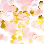 TUPARKA 6000 PCS Table Confetti Dots Round Tissue Confetti for Birthday Party and DIY Craft Decorations (Gold，Pink, White)