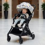 R for Rabbit Street Smart Aero Light Weight Newborn Baby Stroller| Aluminum Frame Pram with One Hand Collapsible Fold | Travel Friendly Stroller for 0-3 Years for Babies | Black Multi
