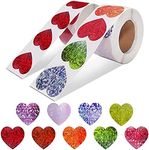 2 Rolls 1000 Pieces Heart-Shaped Decorative Stickers, SourceTon Love Decorative Sticker Heart Labels for Valentine's Day, Anniversaries, Scrapbook, Party Favor Supplies