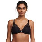 Chantelle Women's, FESTIVITE, Plunge T-Shirt Bra, Women's lingerie, Black (Schwarz 11), 36DD