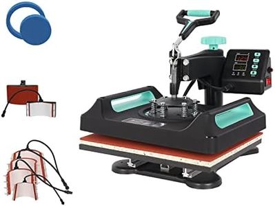 UKPRESS Heat Press Machine 8 in 1 29x38cm Sublimation Printing Swing Away 360 Degree for T Shirts Mug Hat Plate Cap Mouse Pads Dual Digital Control Multifunctional Green