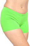 Women's Nylon Booty Shorts Neon Lime 2X