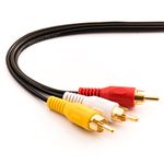 InstallerParts 6 ft RCA Male to Male x 3 Audio/Video Cable Gold Plated