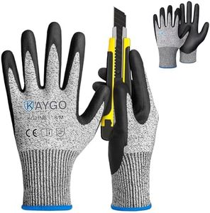 KAYGO Cut Resistant Gloves, MicroFoam Nitrile Coated, ANSI Cut level A3,Superior Grip Performance,Safety Work Gloves For Men and Women, KG21NB, 2 Pairs Grey, Medium