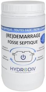 HYDRODIV - Activateur Fosse Septique - Démarrage Redémarrage - Fosse Septique Toutes Eaux Et Filtre Compact - Anti-Odeurs - Bactéries Et Enzymes - Fabriqué en France - Monodose 1kg