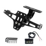 Motorcycle License Plate Mount Bracket Fender Eliminator Kit, Replacement for Yamaha Kawasaki Honda Ducati Suzuki BMW, Aluminum Alloy Bracket License Plate Holder