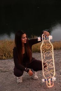 4GHOST Boards Custom Longboard - Clear Long Boards with LED Wheels and Remote Control for Night Riding - Acrylic Skateboard Delivers Style, Stability, and Smooth Performance - 40" - Ghost