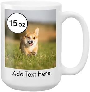 Personalized Corner Custom 15 Ounce Ceramic Coffee Mug with Your Photos, Text, Logos - Unique Custom Mugs for Adults, Teens, Kids, or any Celebration