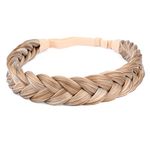 DIGUAN 2 Strands Synthetic Hair Braided Headband Braids Hairpiece Women Girl Beauty accessory, 54g CA (Golden Blonde)