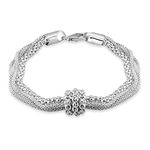 Tuscany Silver Women's Sterling Silver Popcorn Knot Bracelet of 19cm/7.5"