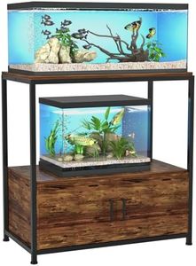 Fish Tank Stand for 20-29 Gallon Aquarium, Metal Wood Aquarium Heavy Duty Stand with Cabinet Accessories Storage for Home Decor